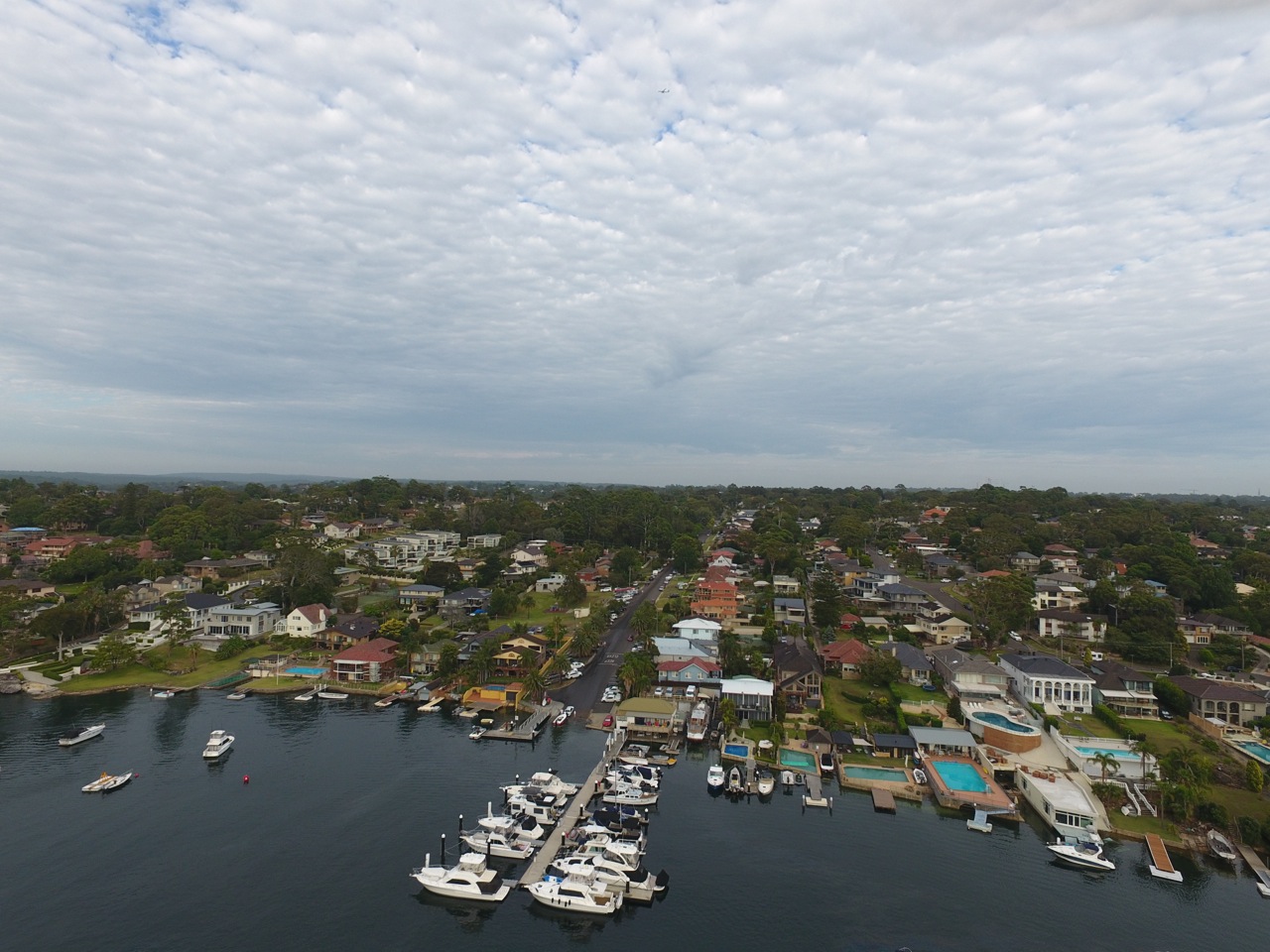 Aerial view of Yowie Bay Marina